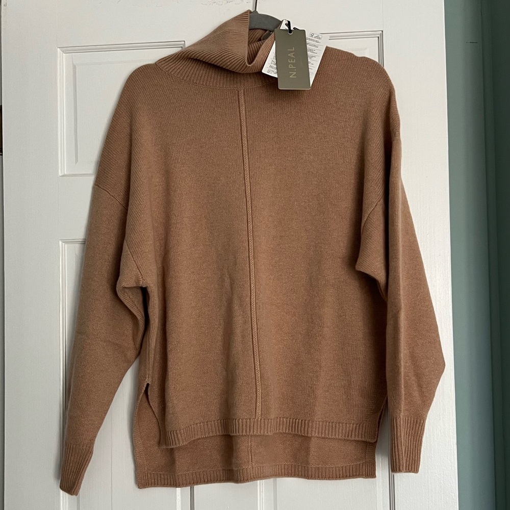 N.peal London cashmere women’s tan cashmere jumper oversized M NWT